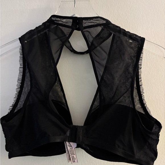 Black and silver Victoria's Secret star-studded mesh bralette size large - Picture 4 of 5